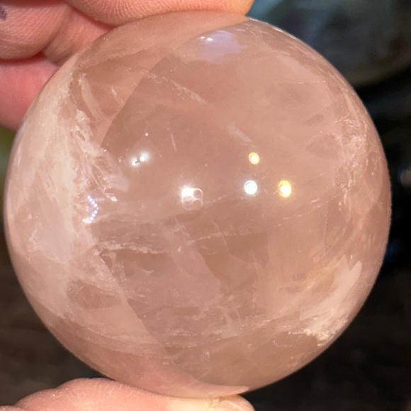 🔥SALE🔥 Star Rose Quartz Sphere! Watch The Video! Sparkles And A Rainbow! - Picture 3 of 12
